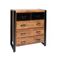 Mangohoutonline   Kast Palermo 85cm Rechthoekig   Bruin   Mahom