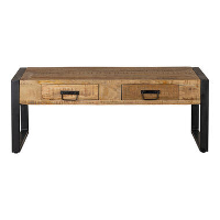 Salontafel Atlanta 120cm Met 2 Lades   Mangohout   Bruin   Rechthoekig