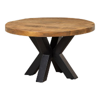 Mangohoutonline   Salontafel Glendale 70cm Rond   Bruin   Mahom