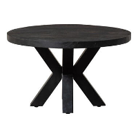 Salontafel Glendale Black 70cm   Mangohout   Zwart   Rond