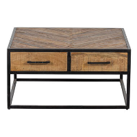 Mangohoutonline   Salontafel New Haven Square 80cm Rechthoekig   Bruin   Mahom
