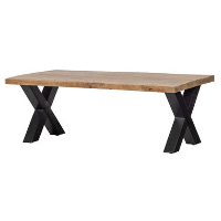 Mangohoutonline   Salontafel Orlando 130cm Rechthoekig   Naturel   Mahom