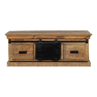 Mangohoutonline   Salontafel Portland 120cm 4 Lades Rechthoekig   Bruin   Mahom