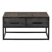 Salontafel Sienna Squarecm   Mangohout   Zwart   Rechthoekig