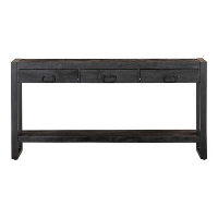 Mangohoutonline   Sidetable Britt Black 3 Lades 150cm Rechthoekig Zwart