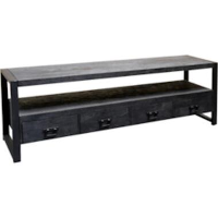 Mangohoutonline   TV Meubel Britt Black 180cm   Zwart   Mahom