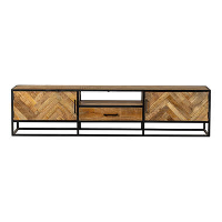 TV Meubel New Haven 210cm   Mangohout   Bruin   Rechthoekig