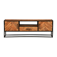 Mangohoutonline   TV Meubel Toronto 145cm Rechthoekig   Bruin   Mahom