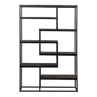 Mangohoutonline   Vakkenkast Chicago Black 120cm   Zwart   Mahom