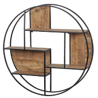 Mangohoutonline   Wandrek 100cm Rond   Bruin   Mahom