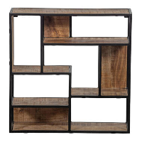 Mangohoutonline   Wandrek Vierkant 60x60cm Vierkant   Bruin   Mahom