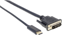 Manhattan 152457 USB C displaykabel USB C / DVI Adapterkabel USB C stekker, DVI D 24+1 polige stekker 2.00 M Zwart