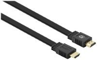 Manhattan 355636 HDMI kabel HDMI Aansluitkabel HDMI A stekker, HDMI A stekker 5.00 M Zwart 4K UHD, Afgeschermd (dubbel), Plat, Platte uitvoering