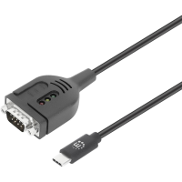 Manhattan Adapterkabel Serieel [1x USB C stekker   1x Serieel 9 polig] 100 cm Zwart