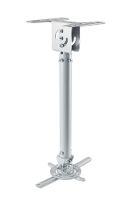 Manhattan 424851 Beamer plafondbeugel In hoogte verstelbaar, Kantelbaar, Draaibaar Afstand vloer plafond (max.): 77 Cm Zilver