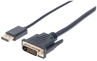 Manhattan DVI / DisplayPort Aansluitkabel [1x DisplayPort stekker   1x DVI stekker 24+1 polig] 3 m Zwart