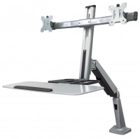 Manhattan 461443 2 voudig Monitor tafelbeugel 33,0 cm (13)   68,6 cm (27) In hoogte verstelbaar, Toetsenbordhouder, Kantelbaar, Zwenkbaar, Roteerbaar