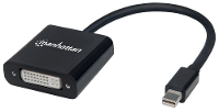 Manhattan Mini displayport Adapter [1x DVI bus 24+5 polig   1x Mini DisplayPort stekker] Zwart Afgeschermd, UL gecertificeerd