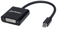 Manhattan Mini displayport Adapter [1x Mini DisplayPort stekker   1x DVI bus 24+5 polig] Zwart Afgeschermd, UL gecertificeerd
