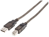 Manhattan USB 2.0 Aansluitkabel [1x USB A 2.0 Stekker   1x USB B 2.0 Stekker] 15 m Zwart Rond, Met LED