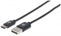 Manhattan USB kabel USB 2.0 USB A stekker, USB C stekker 0.50 M Zwart 354912