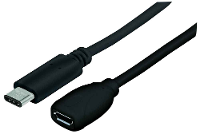 Manhattan USB 2.0 Aansluitkabel [1x USB C stekker   1x Micro USB 2.0 B bus] 0.15 M Zwart UL gecertificeerd