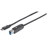 Manhattan USB 3.1 (Gen. 1) Aansluitkabel [1x USB 3.0 Stekker C   1x USB 3.0 Stekker B] 2 m Zwart