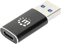 Manhattan USB 3.2 Gen 2 (USB 3.1 Gen 2) Adapter [1x USB 3.2 Gen 2 stekker A (USB 3.1)   1X USB 3.2 Gen 2 bus C (USB 3.1)] USB A Stecker auf USB C Buchse USB