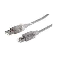 Manhattan USB kabel USB 2.0 USB A stekker, USB B stekker 1.80 M Zilver 333405
