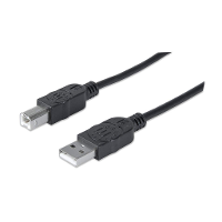 Manhattan USB kabel USB 2.0 USB A stekker, USB B stekker 1.80 M Zwart Vergulde steekcontacten, UL gecertificeerd 333368 CG