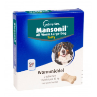 Mansonil All Worm Large Dog Tasty voor de hond 2 x 2 tabletten