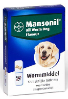 Mansonil All Worm Dog Flavour 6 tabletten