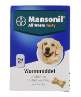 Mansonil Hond All Worm Tasty Tabletten 2 St