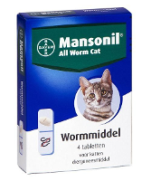 Mansonil Grote Kat All Worm Tabletten #95;_2 St