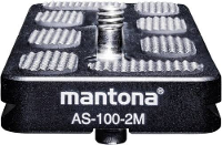 Mantona AS 100 2M Snelwisselplaat Schroefdraad (buiten)=1/4, 3/8