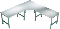 Manuflex AU0042.0001 Vijfhoek aaneenschakeling element UNIVERSAL met linoleum schijf, voor tafel diepte = 800 mm Grijs, Groen