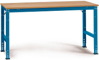 Manuflex AU4075.5007 Werk achtergrond tafel universele standaard met multiplex plaat, bxdxh = 1500 x 1200 x 760 870 mm Stralend blauw (RAL 5007)
