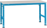 Manuflex AU4109.5012 Werk achtergrond tafel universele standaard met PVC decoplaat, bxdxh = 1750x1200x760 870 mm Lichtblauw (RAL 5012)