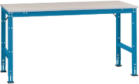 Manuflex AU6111.5007 Werk aanschuiftafel universele standaard met melamine schijf, bxdxh = 2000 x 800 x 760 870 mm Stralend blauw (RAL 5007)