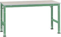 Manuflex AU6117.6011 Werk aanschuiftafel universele standaard met kunststof plaat, bxdxh = 2000 x 800 x 760 870 mm Reseda groen (RAL 9010)