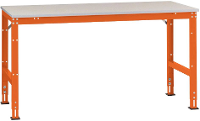 Manuflex AU6091.2001 Werk aanschuiftafel universele standaard met melamine schijf, bxdxh = 1750 x 1000 x 760 870 mm Rood oranje (RAL 2001)