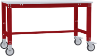 Manuflex AU7309.3003 Werktafel universele speciale mobiel met PVCplatte, bxdxh = 1000 x 600 x 752 972 mm Robijn rood