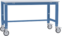 Manuflex AU7331.5007 Werktafel universele speciale mobiel met melamine schijf, bxdxh = 1250 x 800 x 752 972 mm Stralend blauw (RAL 5007)