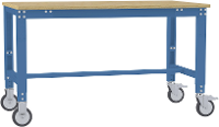 Manuflex AU7335.5007 Werktafel universele speciale mobiel met multiplex plaat, bxdxh = 1250 x 800 x 752 972 mm Stralend blauw (RAL 5007)