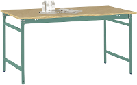 Manuflex BB3015.0001 Bijzettafel basis stationair met multiplex tafelblad in grijs groen HF 0001, bxdxh: 1000 x 600 x 780 mm Grijs, Groen
