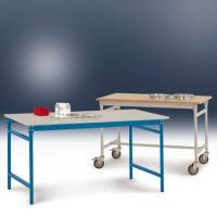 Manuflex BB3037.7035 Bijzettafel basis stationair met kunststof tafelblad in lichtgrijs RAL 7035, bxdxh: 1250 x 600 x 780 mm Grijs wit (RAL 7035)