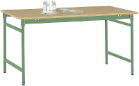 Manuflex BB3055.6011 Bijzettafel basis stationair met multiplex tafelblad in Reseda groen RAL 6011, bxdxh: 1500 x 600 x 780 mm Reseda groen (RAL 9010)