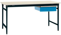 Manuflex BB5247.7016 Compleet bijzettafel basis stationair met kunststof plaat + enkele lade, bxdxh: 1250 x 800 x 780 mm Antraciet