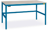 Manuflex LC1926.5007 ESD ESD werktafel CANTOLAB standaard met kunststof plaat, bxdxh = 2000 x 1000 x 768 788 mm Stralend blauw (RAL 5007)