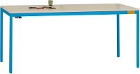 Manuflex LD1913.5012 ESD ESD werktafel UNIDESK met rubber schijf, onderstel van licht blauw RAL 5012, bxdxh = 1600 x 800 x 720 730 mm Lichtblauw (RAL 5012)